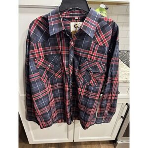 Coevals Club Pearl Snap Men's Size XLPlaid Western Cowboy Long Sleeve Shirt NWT